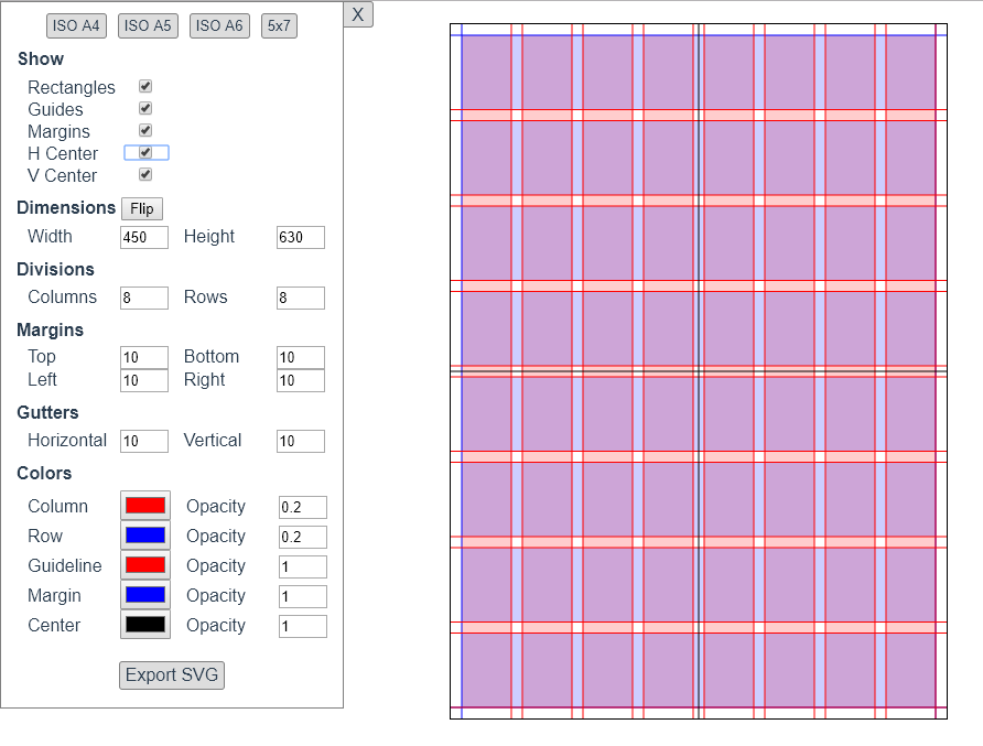 Svg Grid Guide Generator